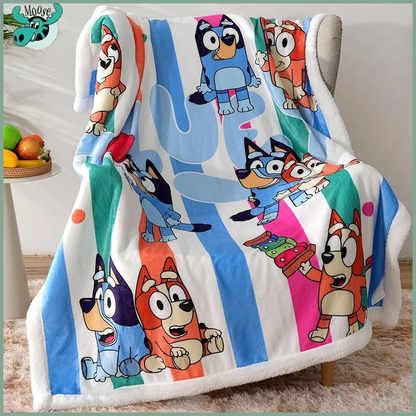 Bluey und Bingo Flanell-Decke – Kinderdecke und Sofa Abdeckung bei Zodobi