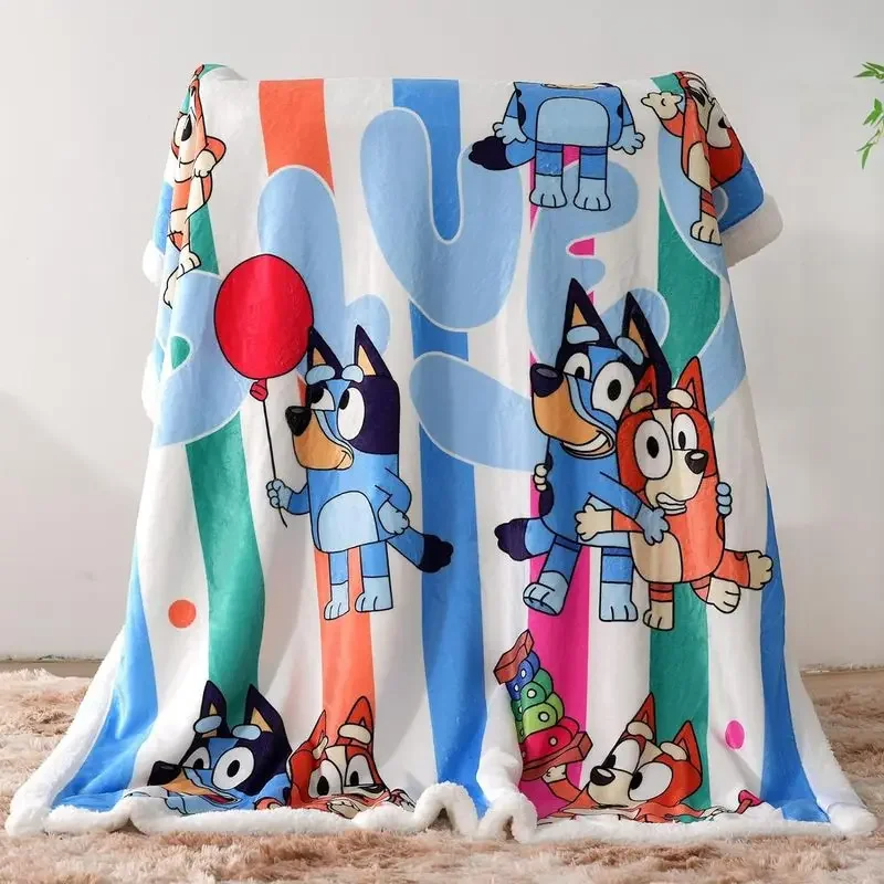 Bluey und Bingo Flanell-Decke – Kinderdecke und Sofa Abdeckung bei Zodobi