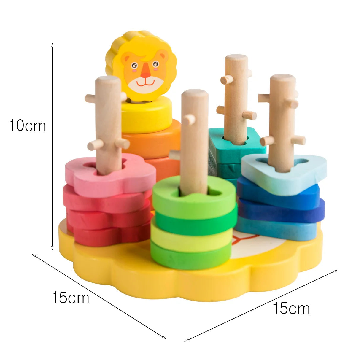 Montessori Holzbausteine Lernspielzeug mit Löwenpuzzle bei zodobi.com