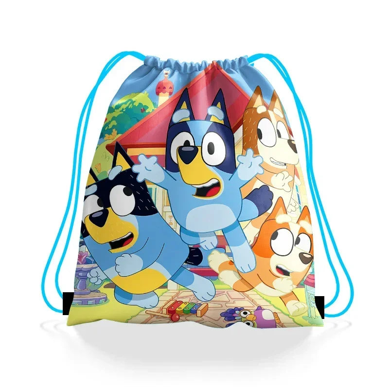 Bluey und Bingo Kordelzug Rucksack – Reisetasche für Kinder bei Zodobi