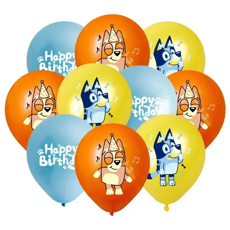 Bluey Geburtstags-Luftballons Set – 10 Stück für Kinderparty bei Zodobi