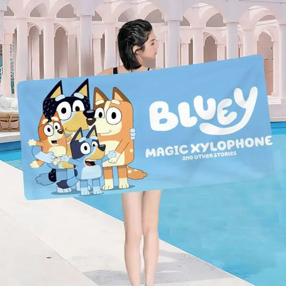 Bluey Strandtuch schnelltrocknend und tragbar bei zodobi.com