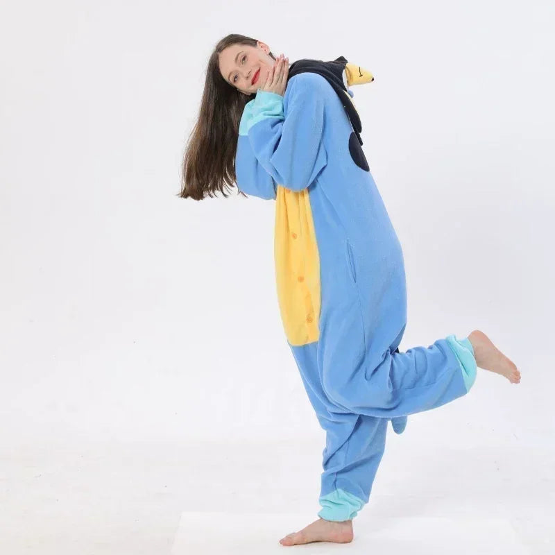 Bluey und Bingo Pyjama Onesite – Fleece Ganzkörperanzug bei Zodobi