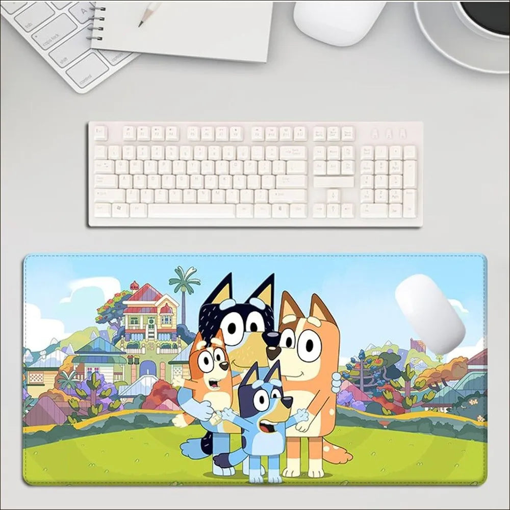 Bluey und Familie Gaming Mouse Pad – Bluey, Bandit, Bingo, Chilli, gedrucktes Design, Naturgummi bei Zodobi