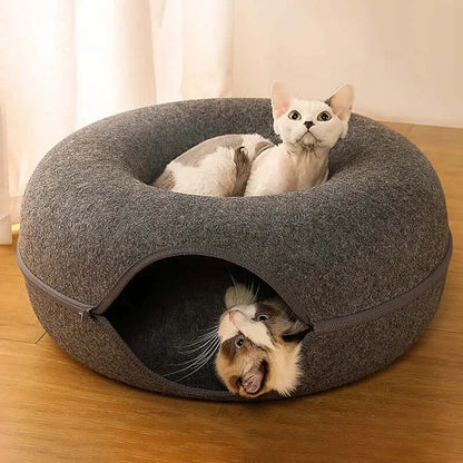 Donut-Haustierbett für Katzen und kleine Hunde bei Zodobi