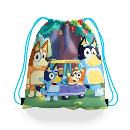 Bluey und Bingo Kordelzug Rucksack – Reisetasche für Kinder bei Zodobi