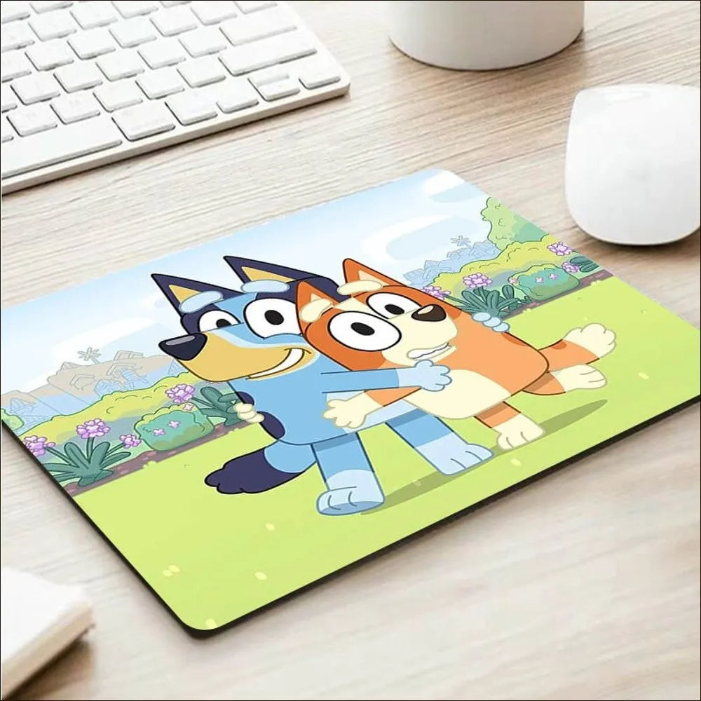 Bluey und Familie Gaming Mouse Pad – Bluey, Bandit, Bingo, Chilli, gedrucktes Design, Naturgummi bei Zodobi