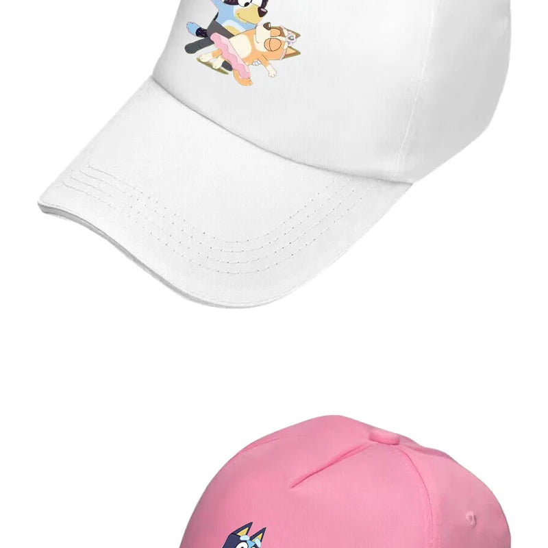 Bluey und Bingo Baseball Cap – Cartoon Design, gedruckt, Baumwolle bei Zodobi