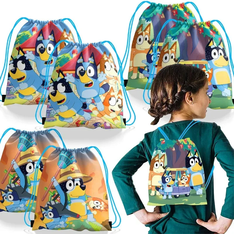 Bluey und Bingo Kordelzug Rucksack – Reisetasche für Kinder bei Zodobi