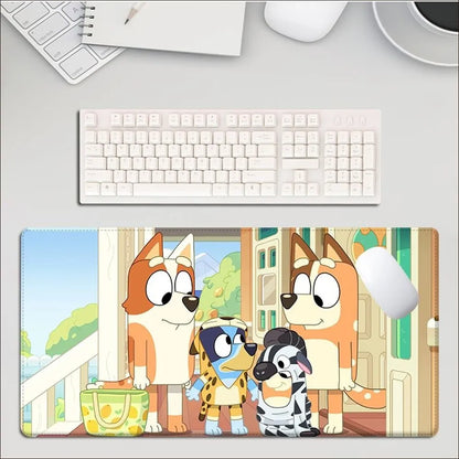 Bluey und Familie Gaming Mouse Pad – Bluey, Bandit, Bingo, Chilli, gedrucktes Design, Naturgummi bei Zodobi