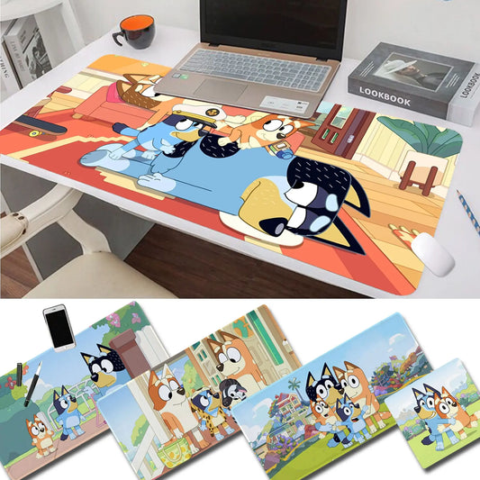 Bluey und Familie Gaming Mouse Pad – Bluey, Bandit, Bingo, Chilli, gedrucktes Design, Naturgummi bei Zodobi