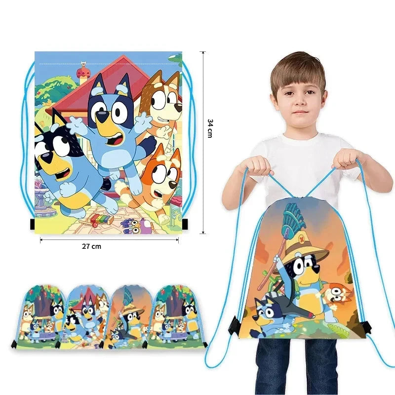 Bluey und Bingo Kordelzug Rucksack – Reisetasche für Kinder bei Zodobi