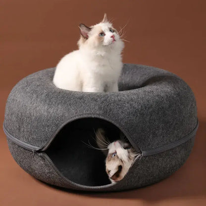 Donut-Haustierbett für Katzen und kleine Hunde bei Zodobi