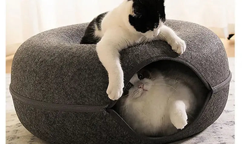 Donut-Haustierbett für Katzen und kleine Hunde bei Zodobi