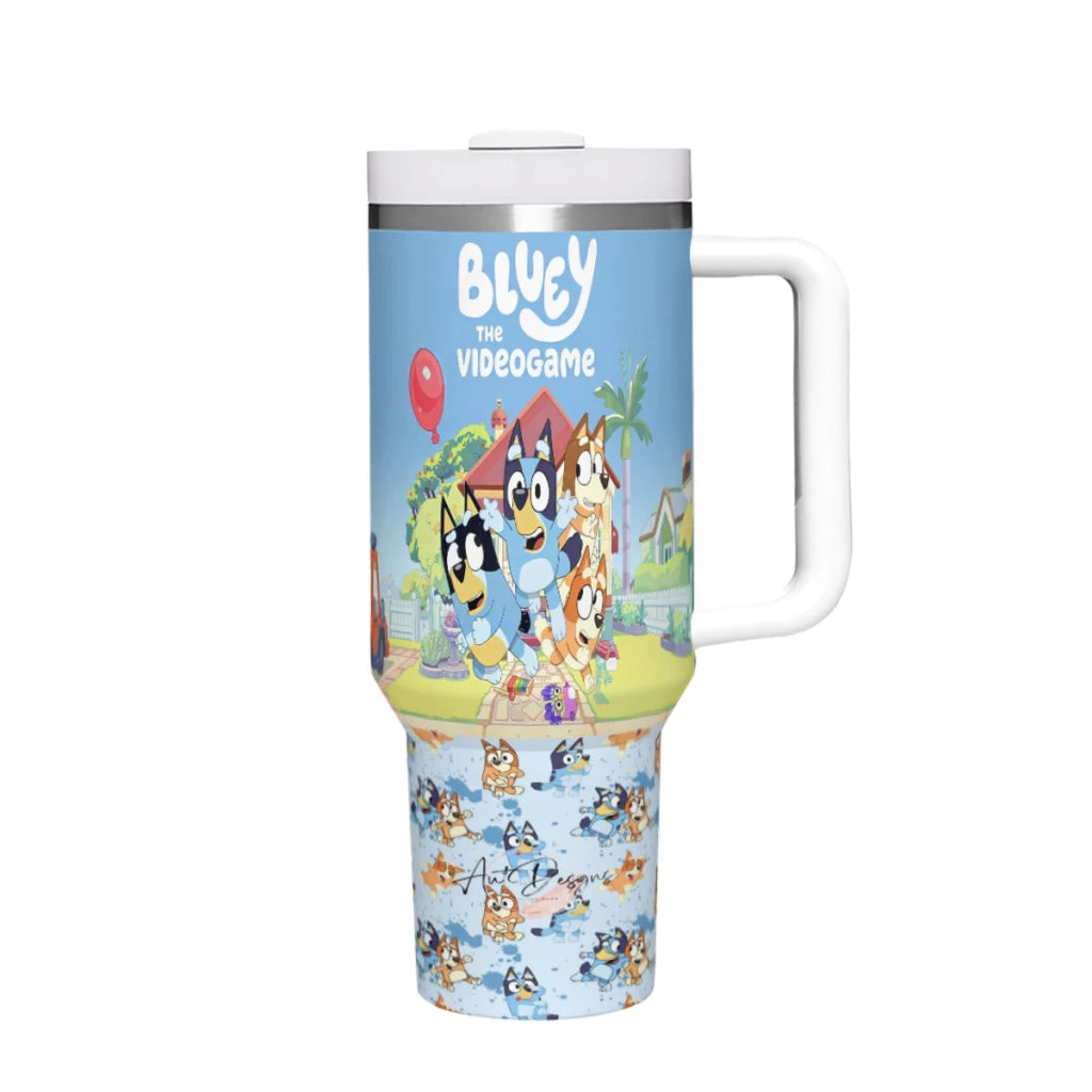 Bluey Reisebecher – 1200ml Edelstahl, Cartoon-Design bei Zodobi