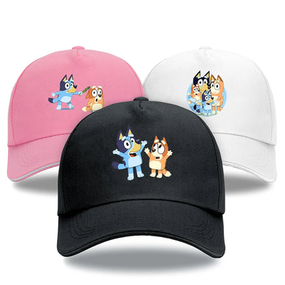 Bluey und Bingo Baseball Cap – Cartoon Design, gedruckt, Baumwolle bei Zodobi